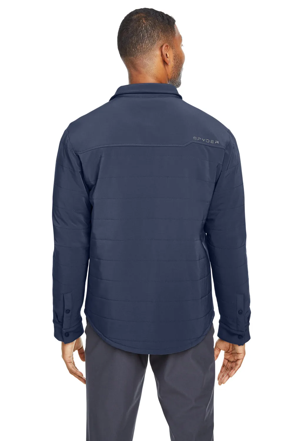 Spyder Mens Transit Full Snap Down Shirt Jacket - Frontier Blue Clothing Spyder