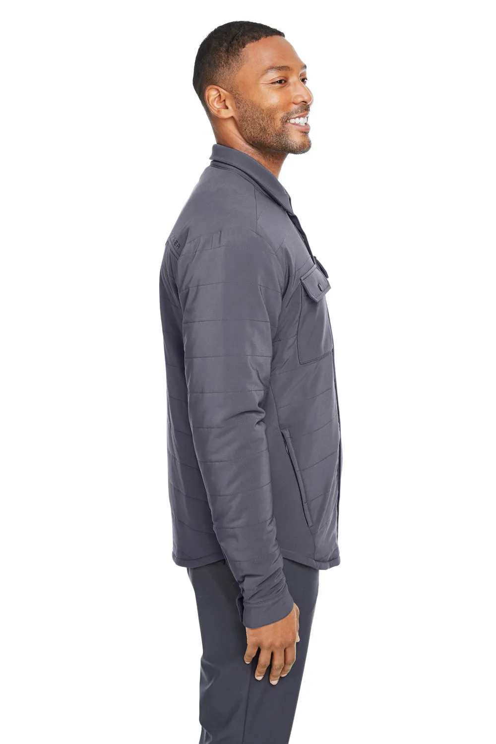 Spyder Mens Transit Full Snap Down Shirt Jacket - Polar Grey Clothing Spyder