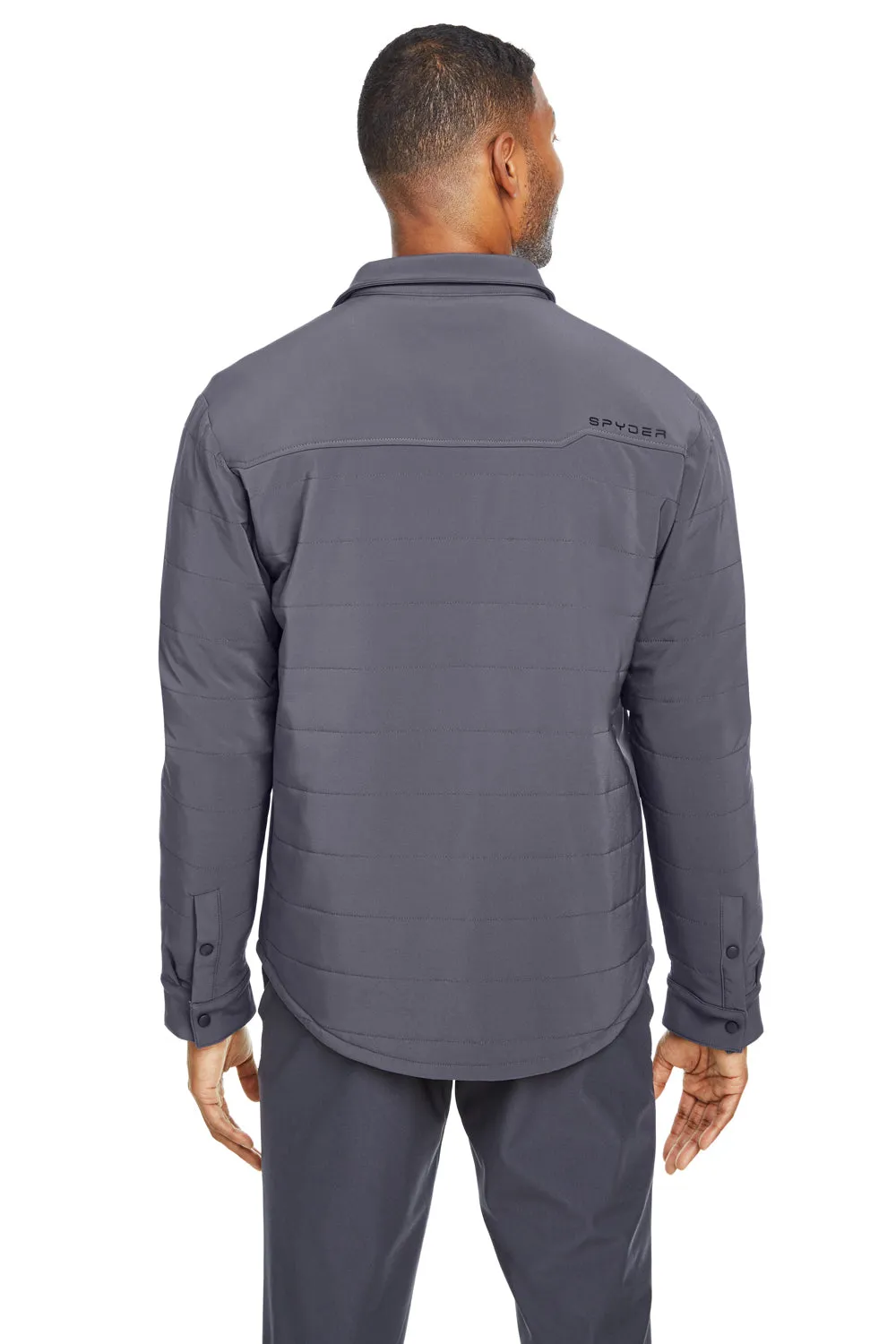 Spyder Mens Transit Full Snap Down Shirt Jacket - Polar Grey Clothing Spyder