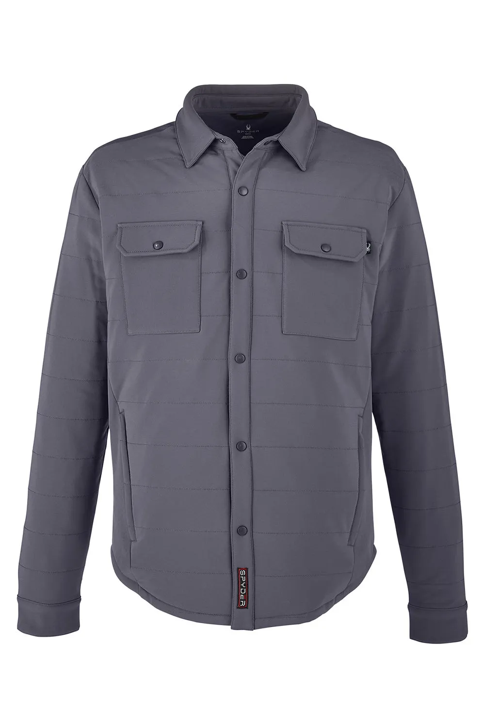 Spyder Mens Transit Full Snap Down Shirt Jacket - Polar Grey Clothing Spyder