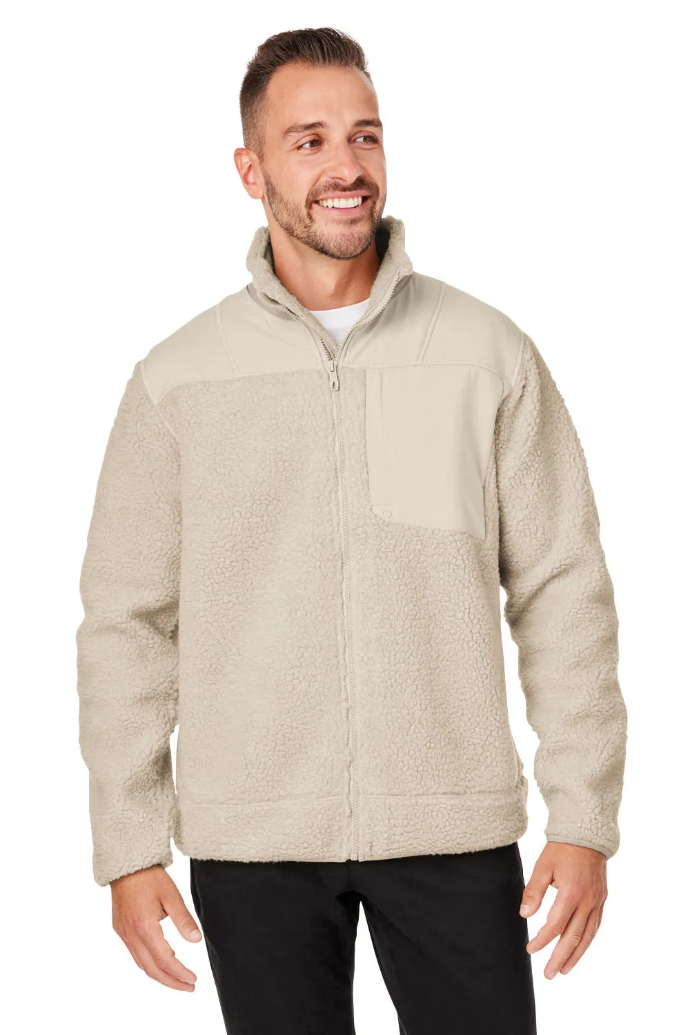 Spyder Mens Venture Sherpa Full Zip Jacket - Natural Clothing Spyder