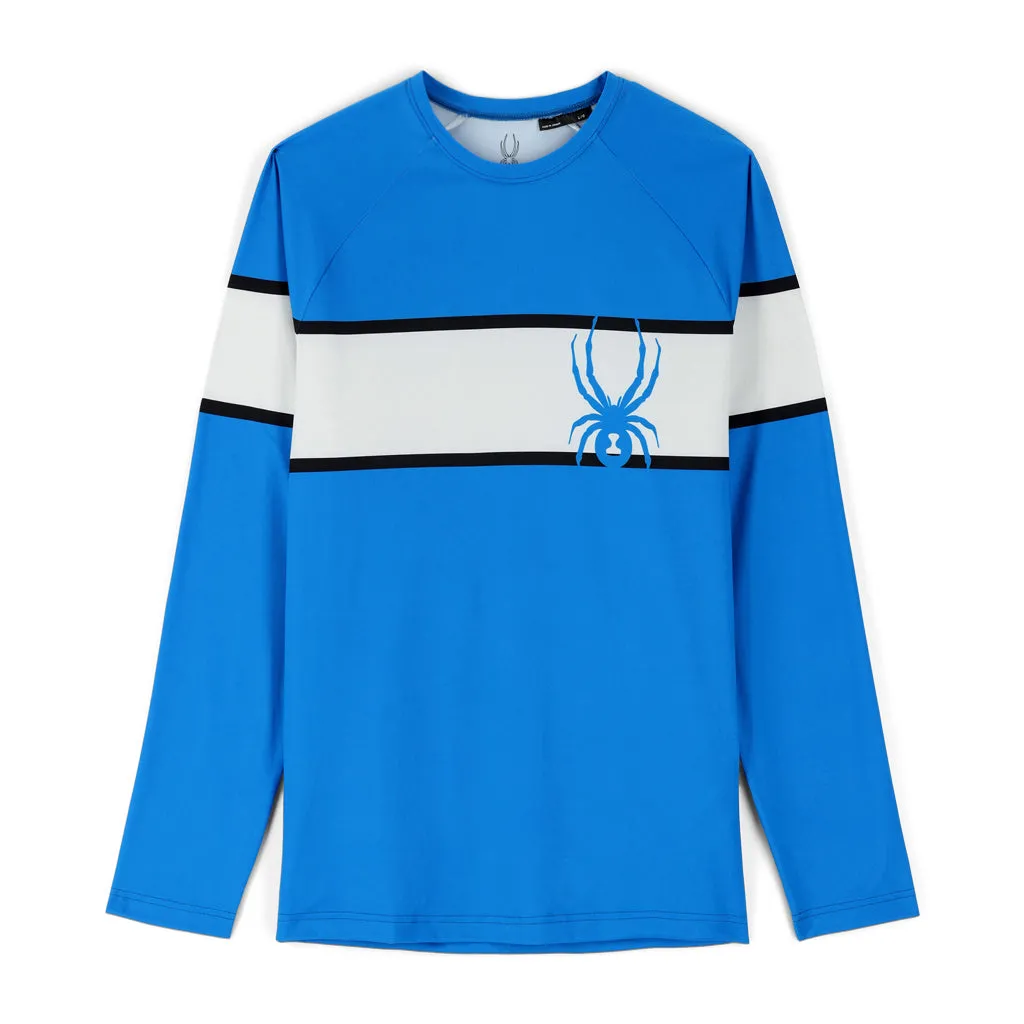 Spyder Pump Long Sleeve Crew Neck Ski Base Layer Top Blue Spyder