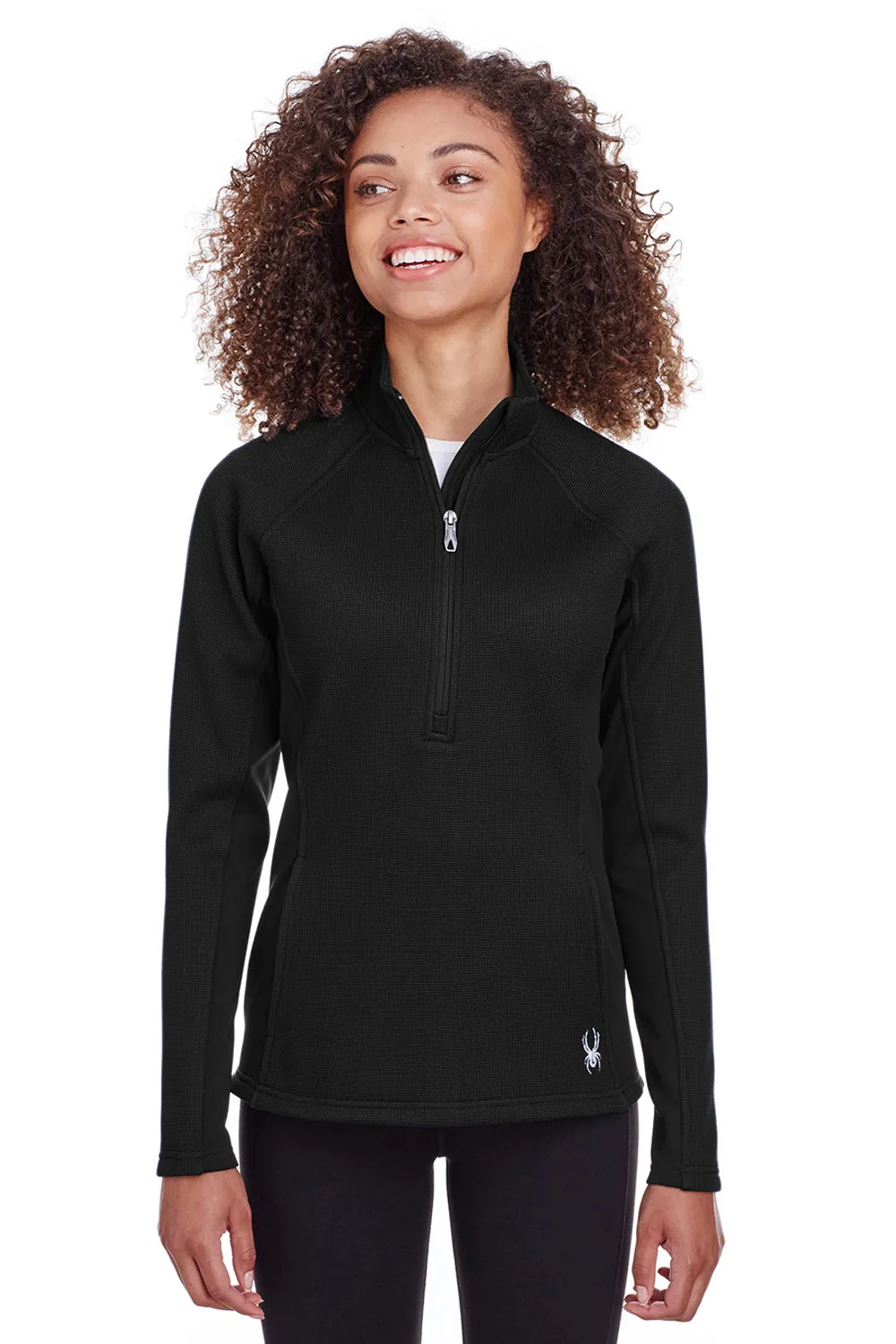 Spyder Womens Constant 1/4 Zip Sweater - Black Clothing Spyder