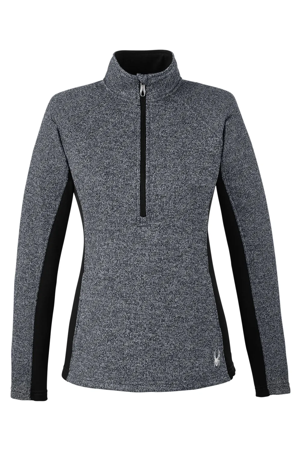 Spyder Womens Constant 1/4 Zip Sweater - Heather Black Clothing Spyder