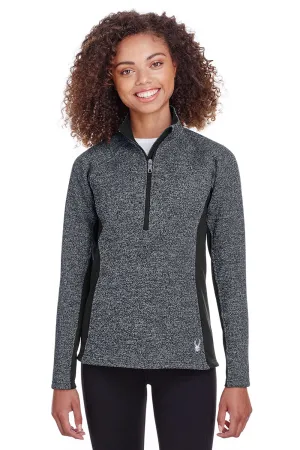 Spyder Womens Constant 1/4 Zip Sweater - Heather Black Clothing Spyder