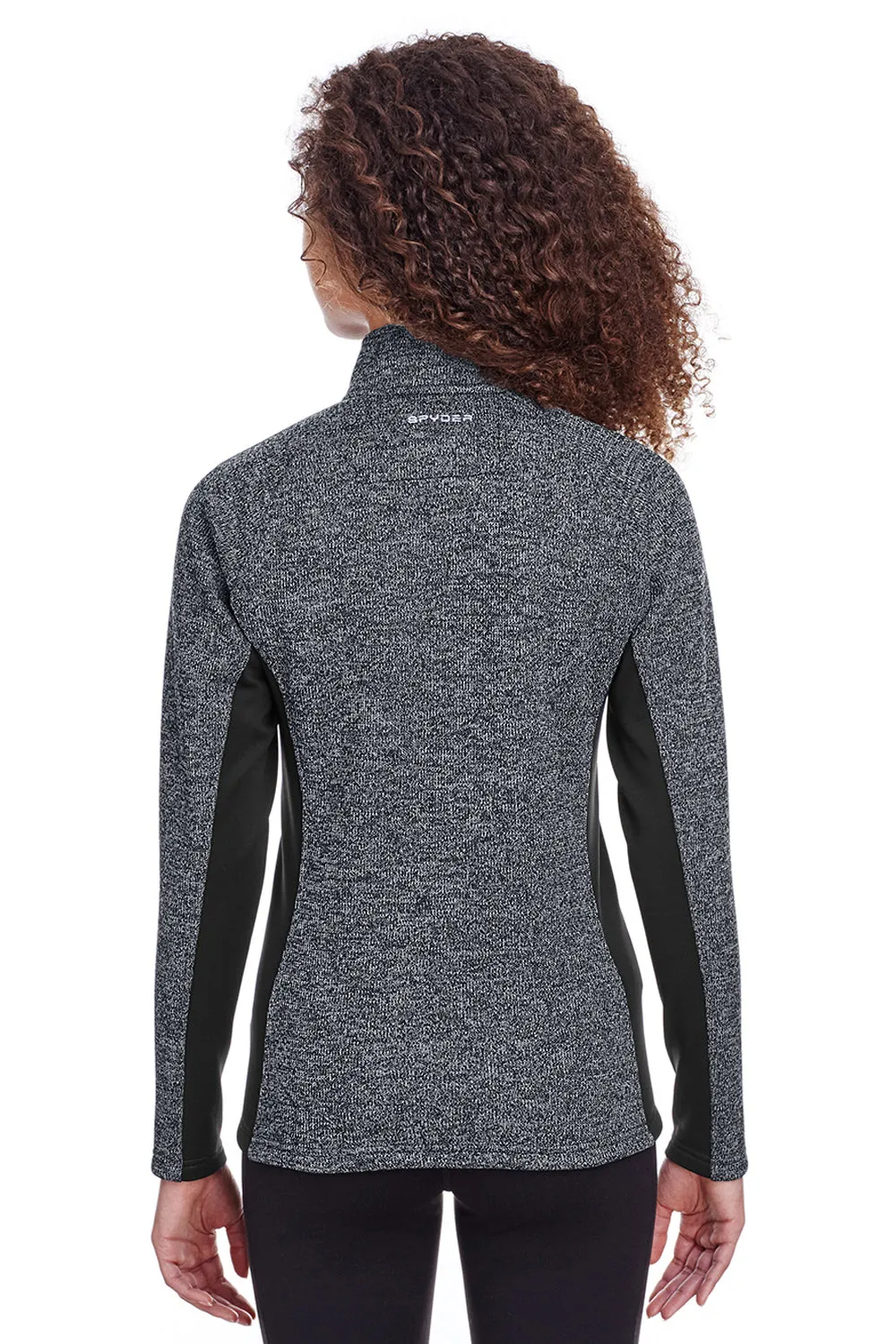 Spyder Womens Constant 1/4 Zip Sweater - Heather Black Clothing Spyder