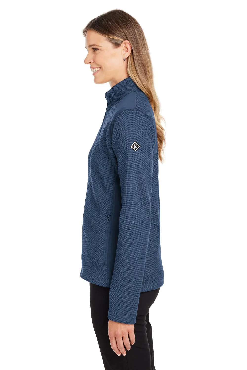 Spyder Womens Constant Canyon Full Zip Sweater Jacket - Frontier Blue Clothing Spyder
