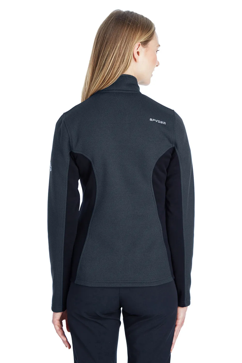 Spyder Womens Constant Full Zip Sweater Fleece Jacket - Frontier Blue/Black Clothing Spyder