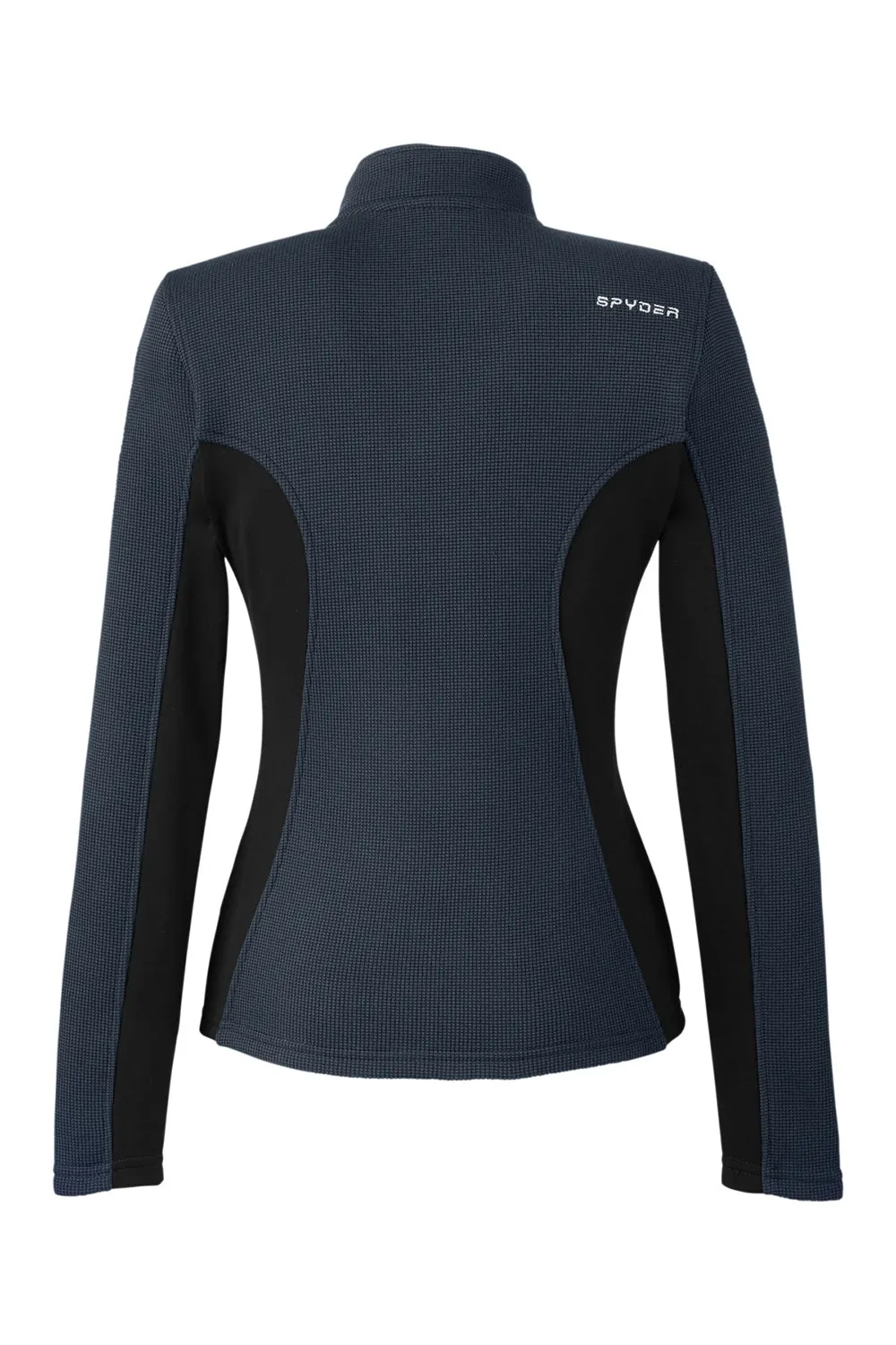 Spyder Womens Constant Full Zip Sweater Fleece Jacket - Frontier Blue/Black Clothing Spyder