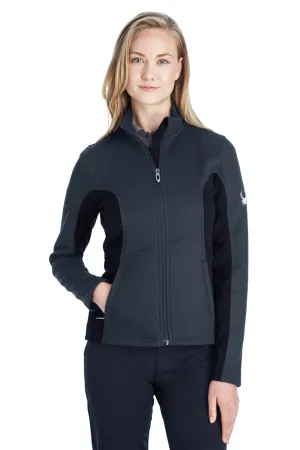 Spyder Womens Constant Full Zip Sweater Fleece Jacket - Frontier Blue/Black Clothing Spyder