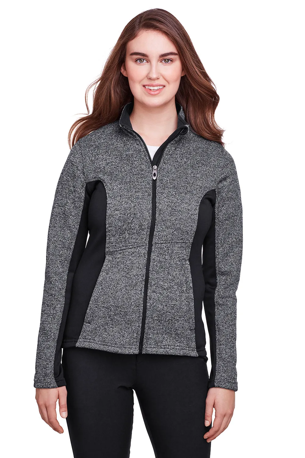 Spyder Womens Constant Full Zip Sweater Fleece Jacket - Heather Black/Black Clothing Spyder