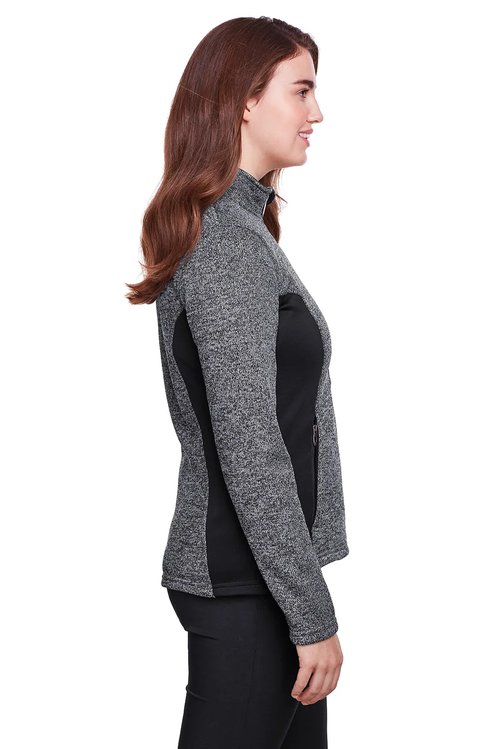Spyder Womens Constant Full Zip Sweater Fleece Jacket - Heather Black/Black Clothing Spyder