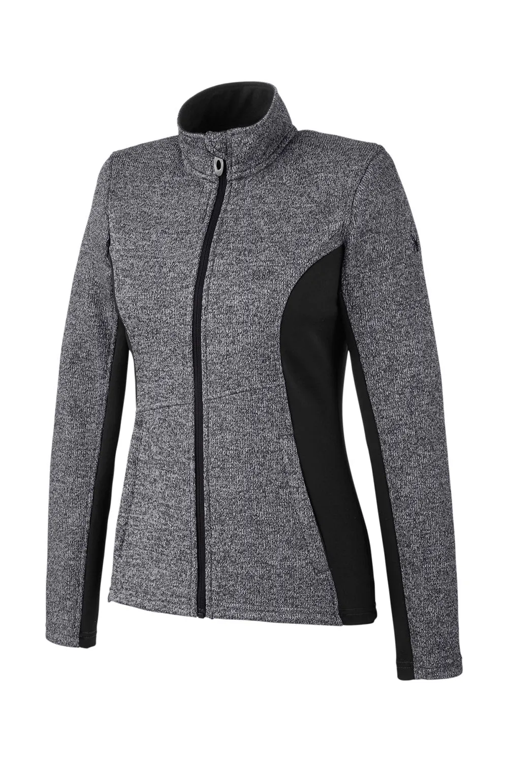 Spyder Womens Constant Full Zip Sweater Fleece Jacket - Heather Black/Black Clothing Spyder