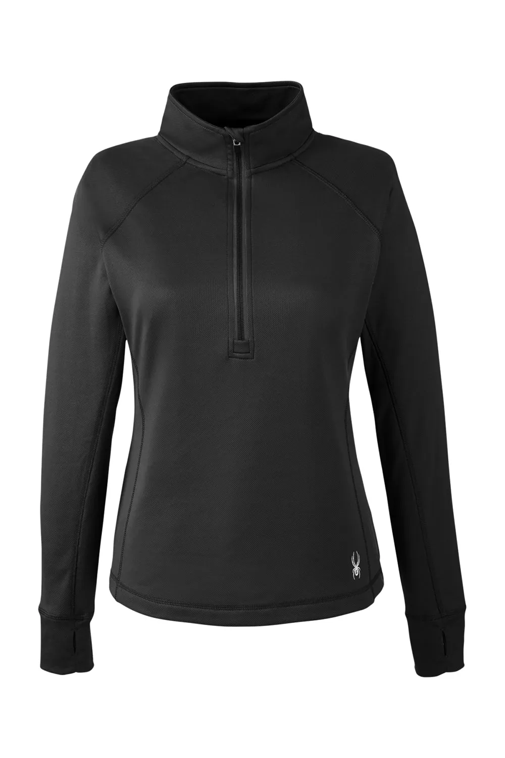 Spyder Womens Freestyle 1/4 Zip Sweatshirt - Black Clothing Spyder