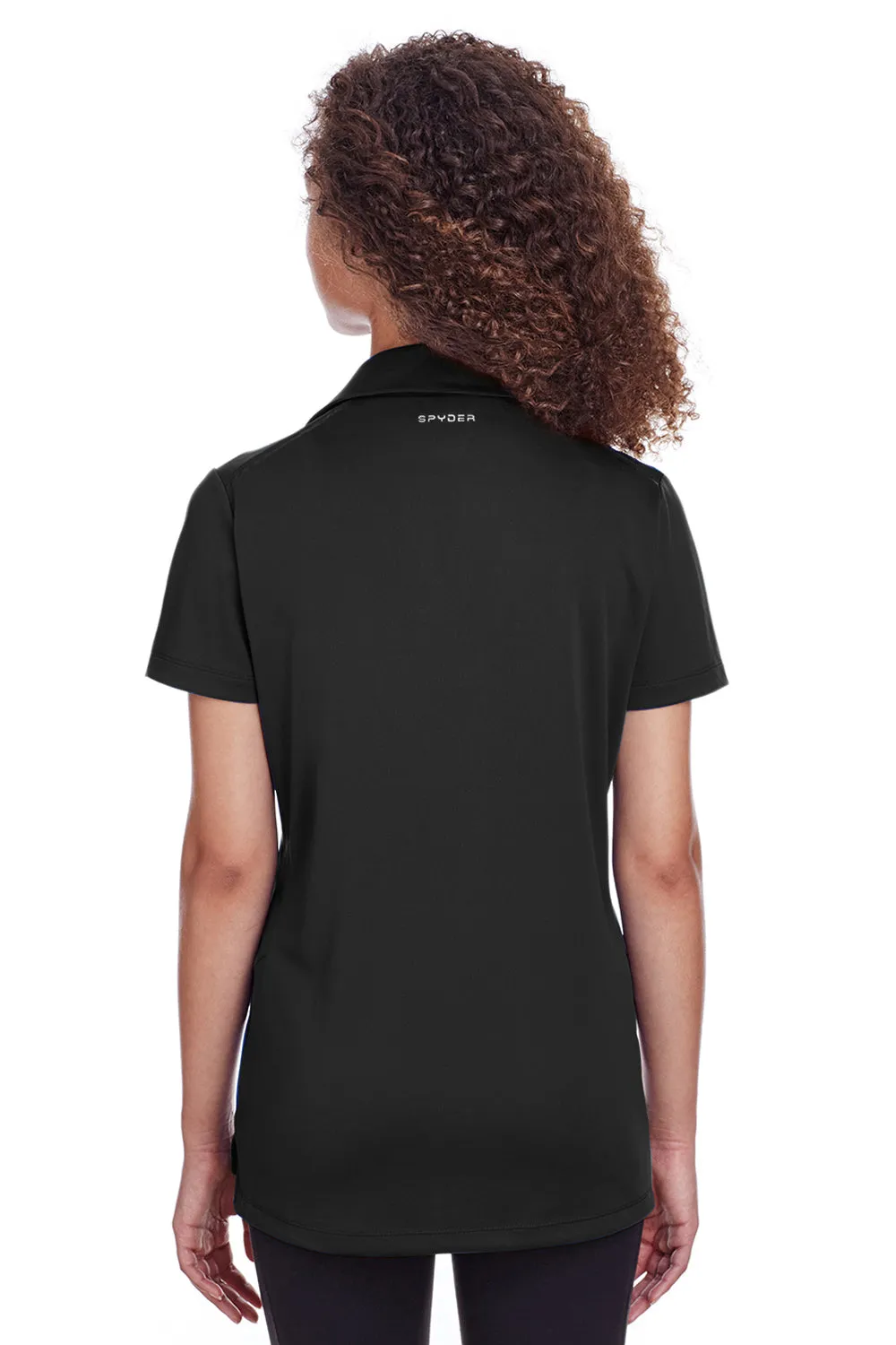 Spyder Womens Freestyle Short Sleeve Polo Shirt - Black Clothing Spyder