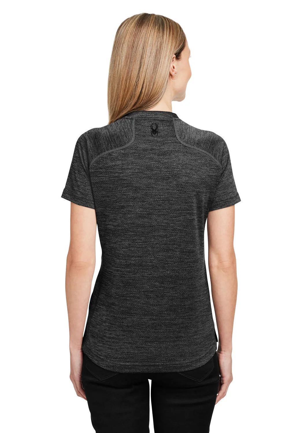 Spyder Womens Mission Blade Short Sleeve Polo Shirt - Black Clothing Spyder