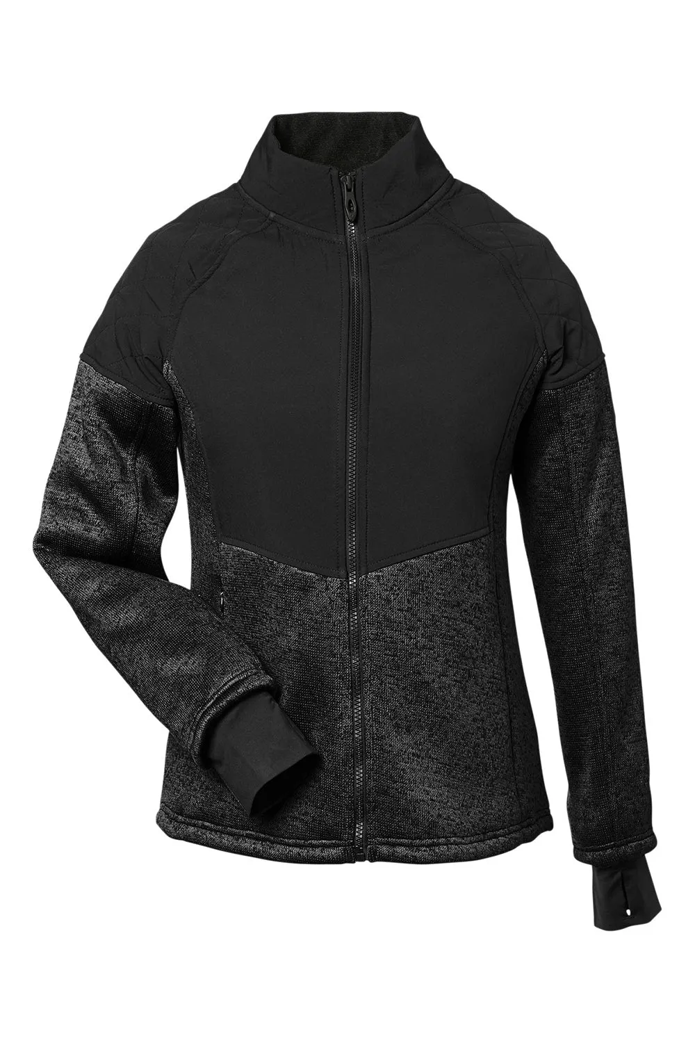 Spyder Womens Passage Full Zip Sweater Jacket - Black Powder/Black Clothing Spyder