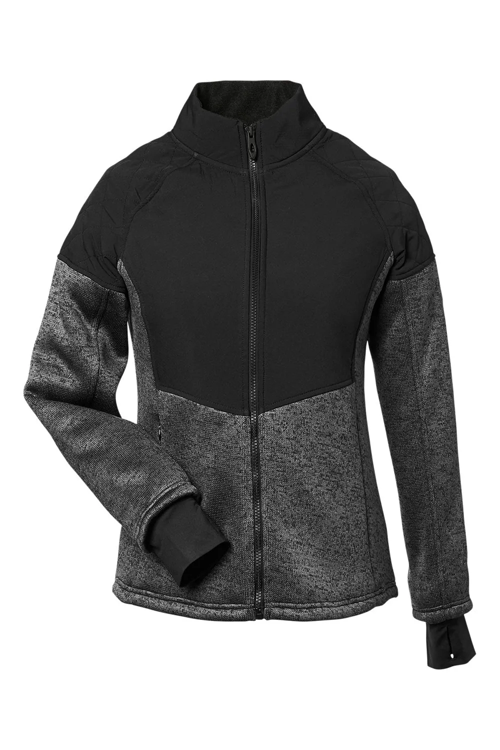 Spyder Womens Passage Full Zip Sweater Jacket - Polar Grey Powder/Black Clothing Spyder
