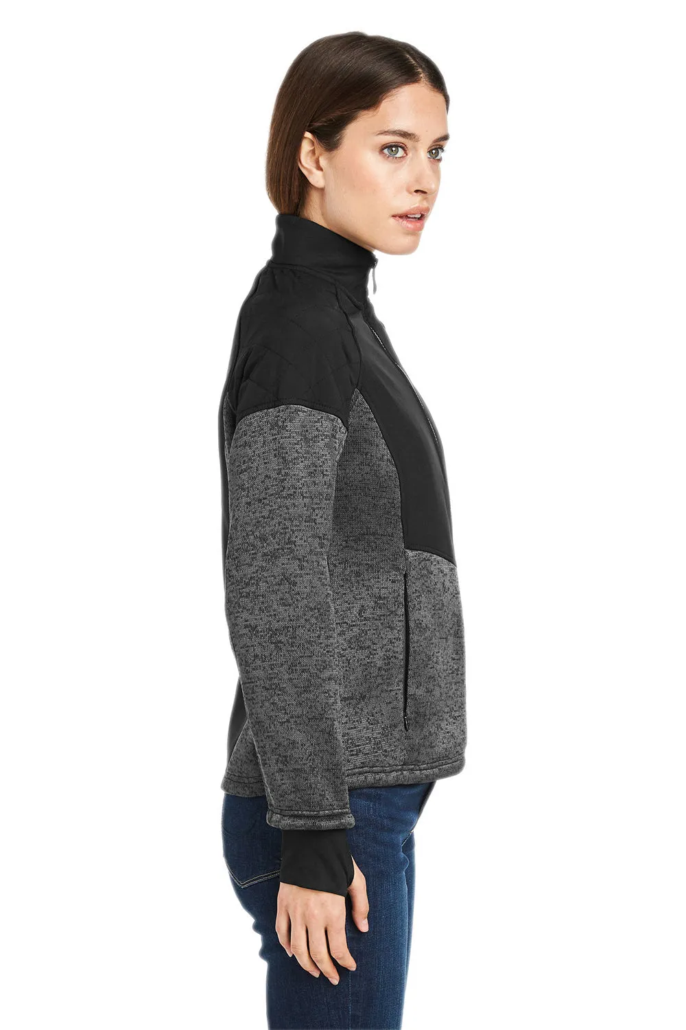 Spyder Womens Passage Full Zip Sweater Jacket - Polar Grey Powder/Black Clothing Spyder