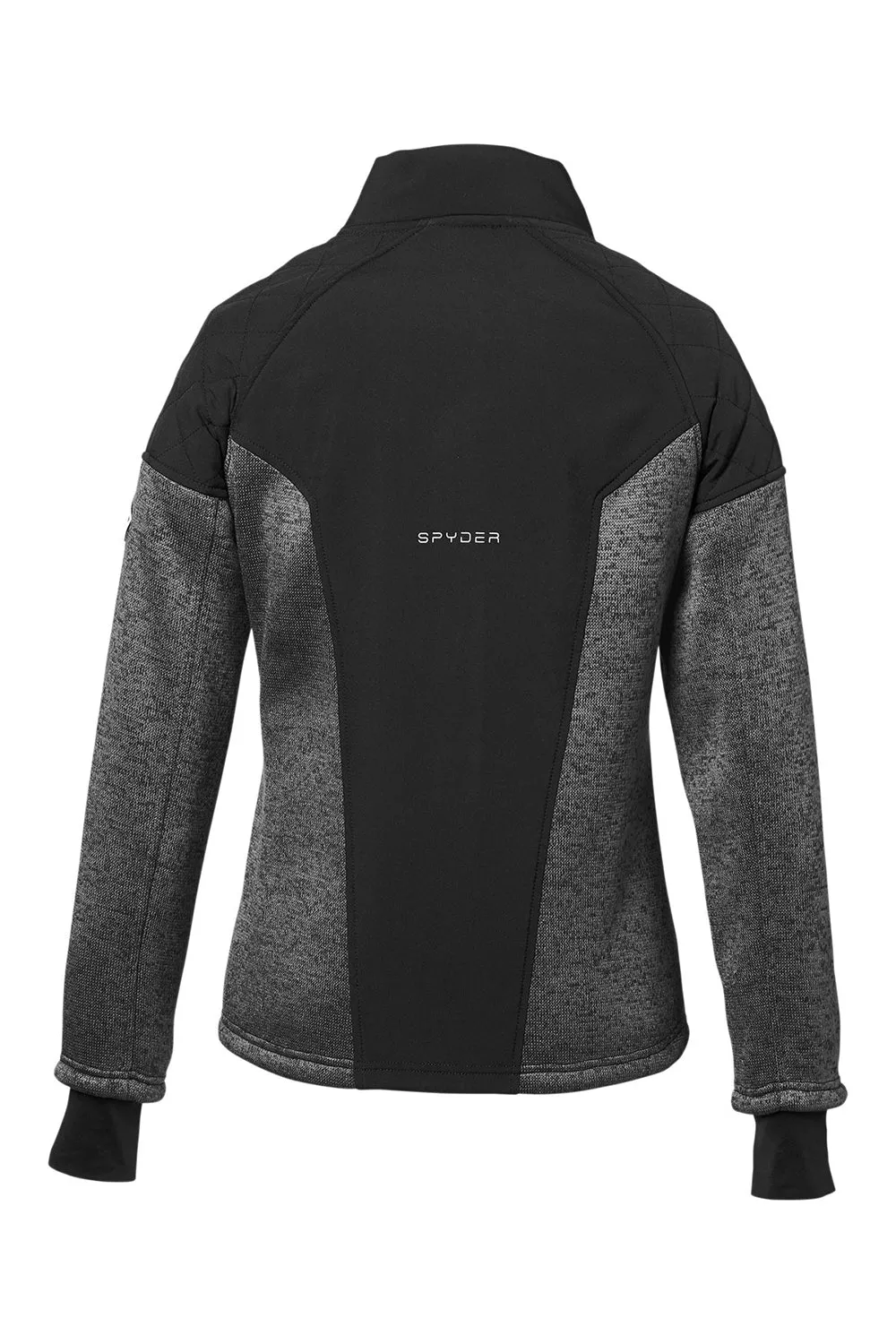 Spyder Womens Passage Full Zip Sweater Jacket - Polar Grey Powder/Black Clothing Spyder