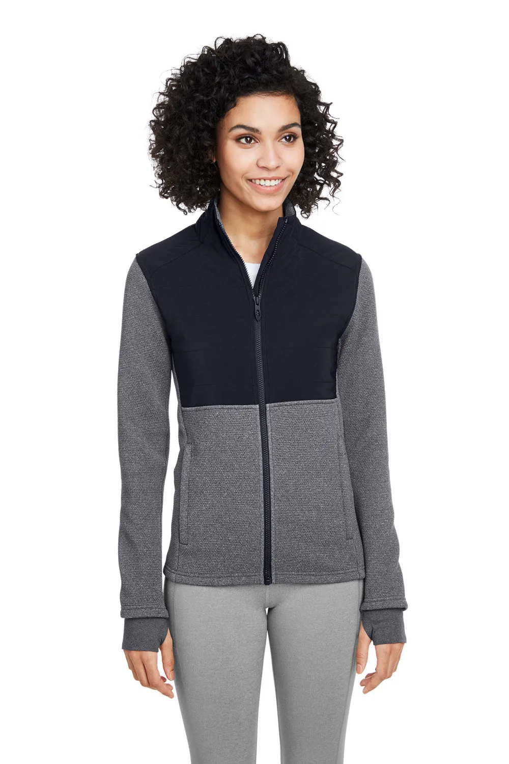 Spyder Womens Pursuit Full Zip Jacket - Heather Black/Black Clothing Spyder