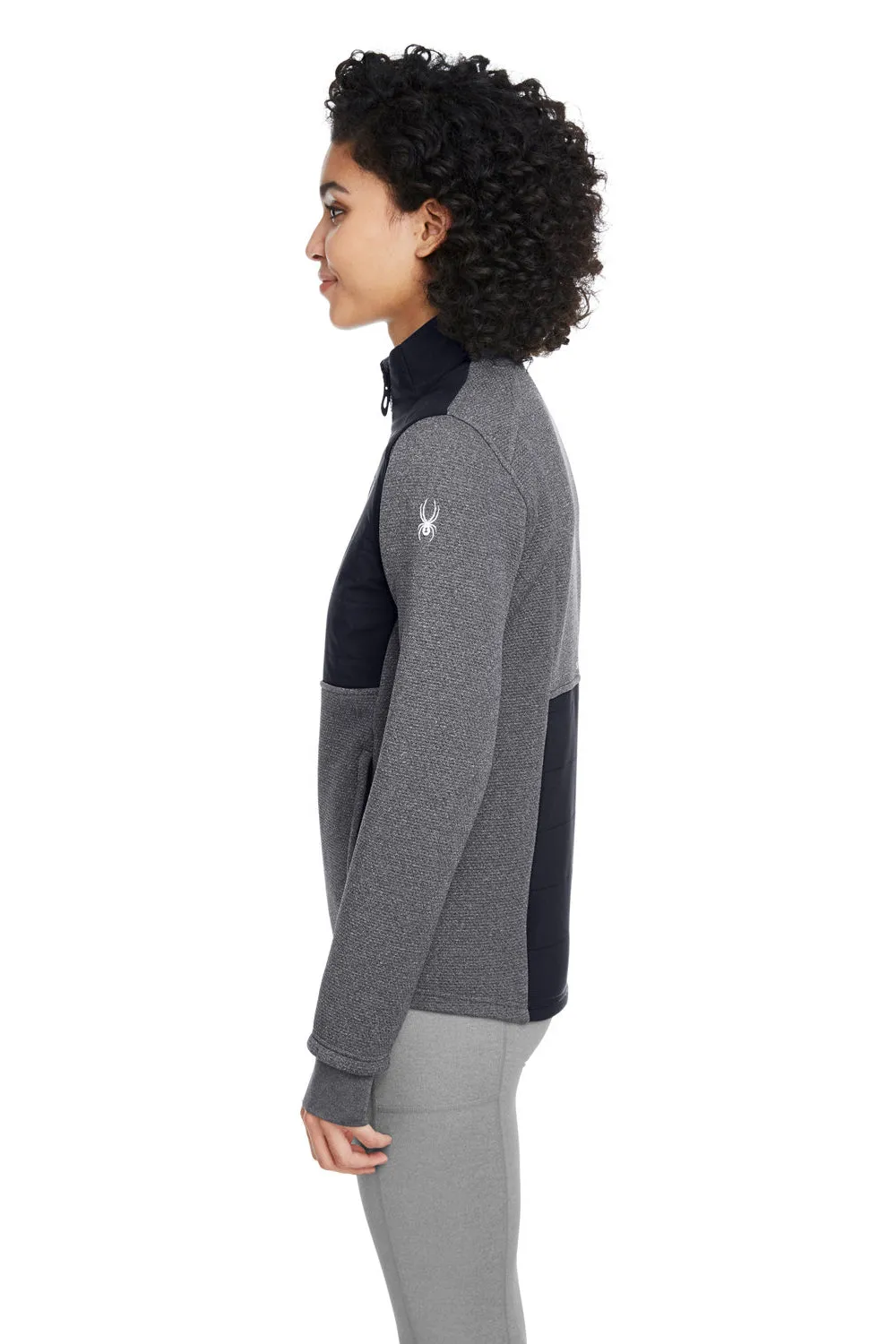 Spyder Womens Pursuit Full Zip Jacket - Heather Black/Black Clothing Spyder