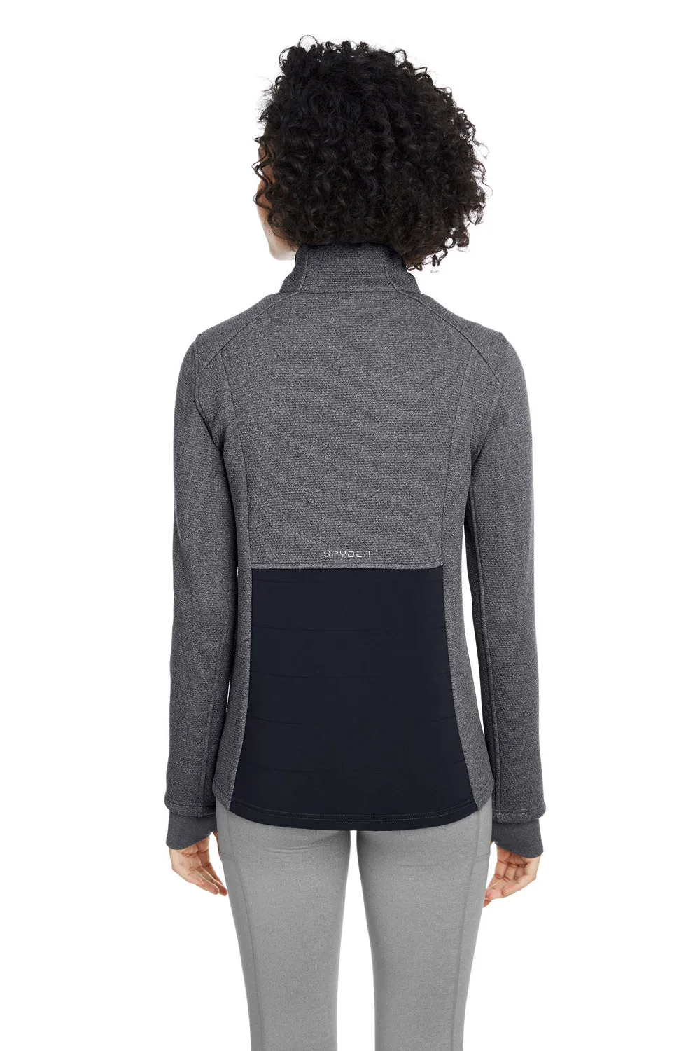 Spyder Womens Pursuit Full Zip Jacket - Heather Black/Black Clothing Spyder