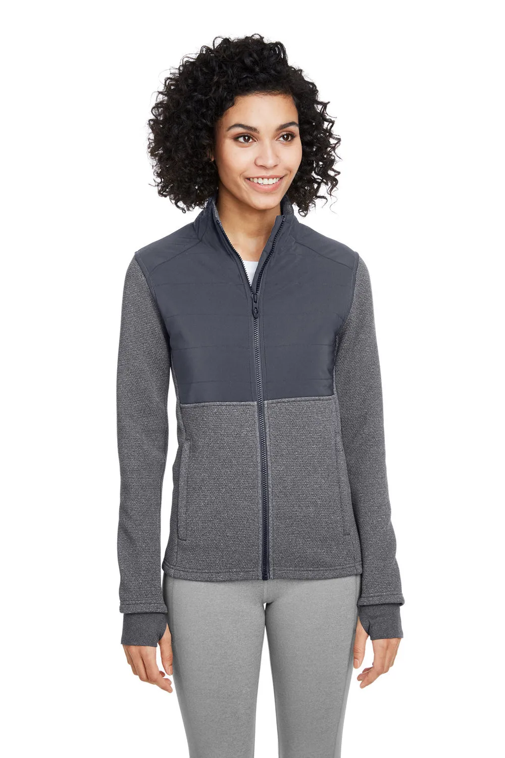 Spyder Womens Pursuit Full Zip Jacket - Heather Black/Polar Grey Clothing Spyder