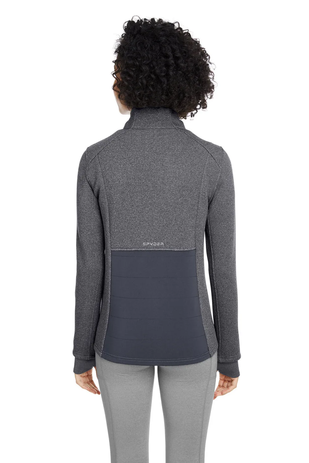 Spyder Womens Pursuit Full Zip Jacket - Heather Black/Polar Grey Clothing Spyder