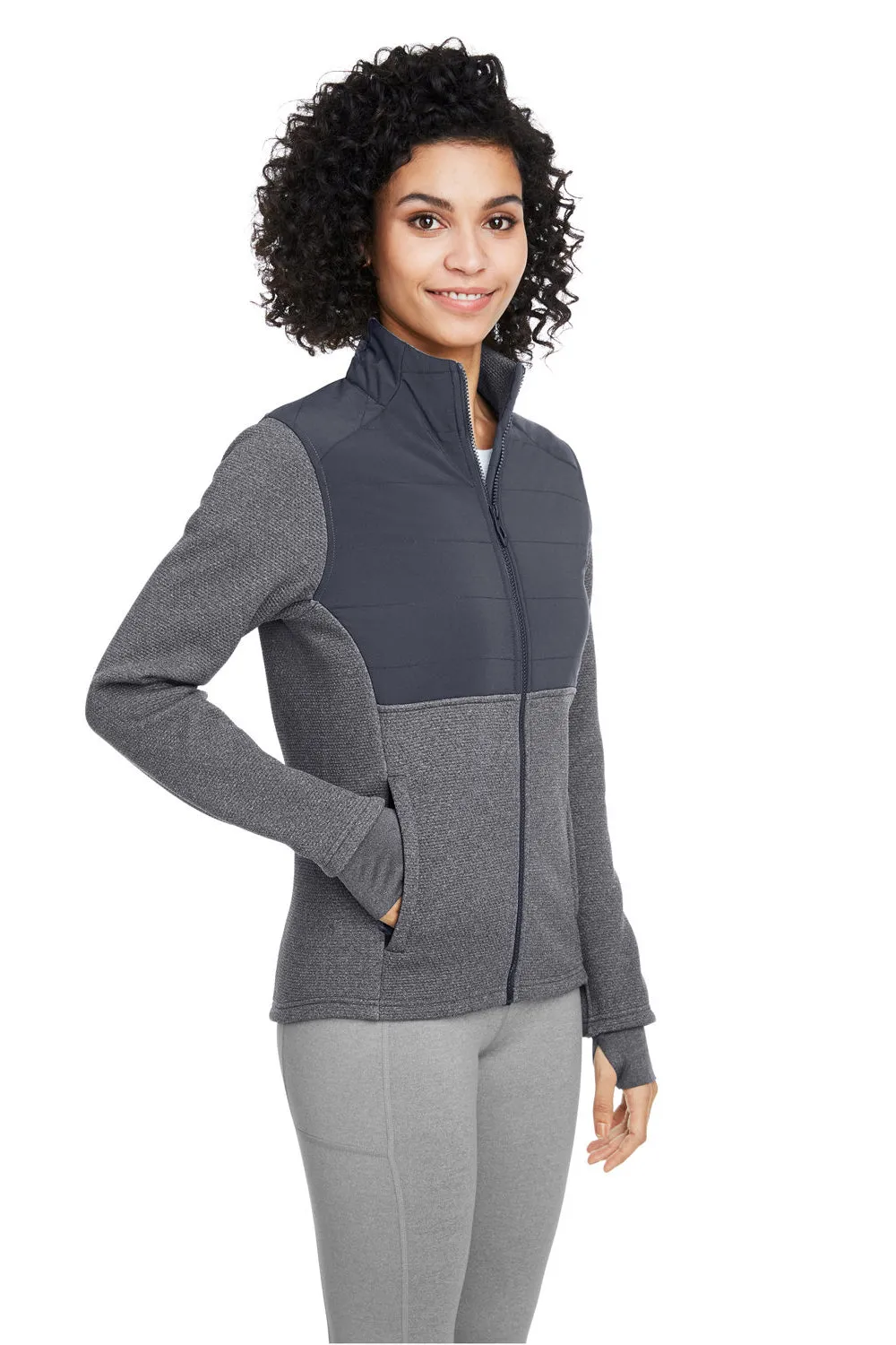 Spyder Womens Pursuit Full Zip Jacket - Heather Black/Polar Grey Clothing Spyder
