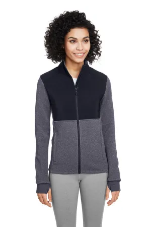 Spyder Womens Pursuit Full Zip Jacket - Heather Frontier Blue/Black Clothing Spyder