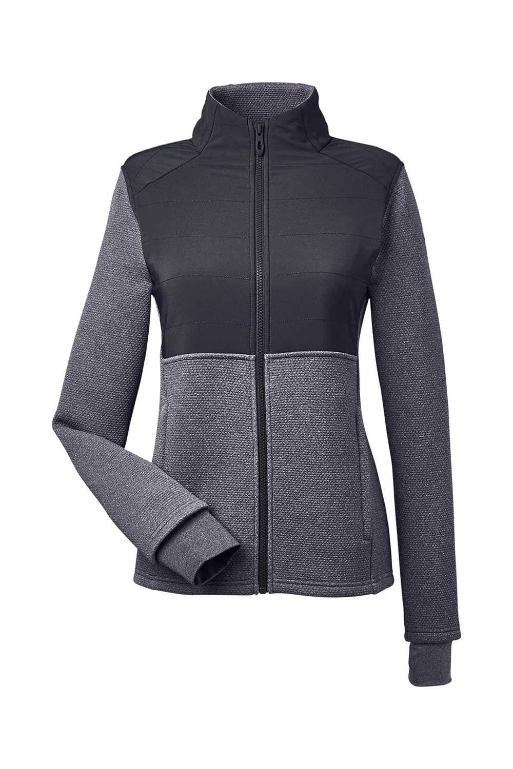 Spyder Womens Pursuit Full Zip Jacket - Heather Frontier Blue/Black Clothing Spyder