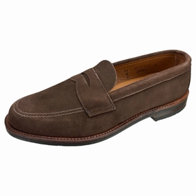 Suede Penny Loafer Alden handcrafted leather dress shoes for men