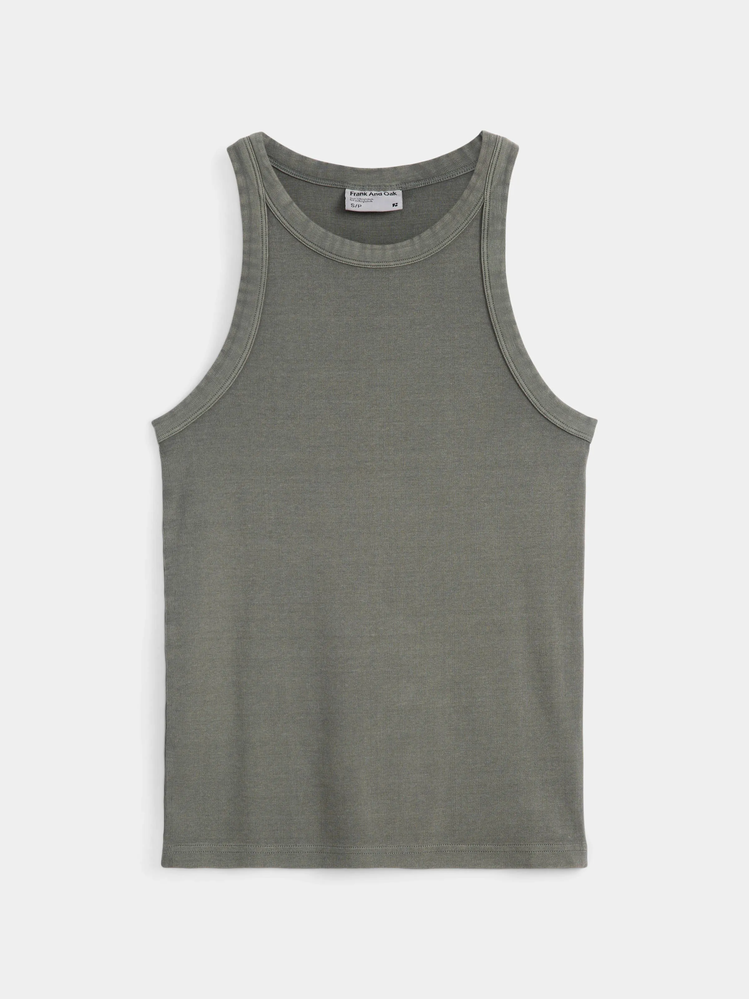The Garment Dyed Essential Tank Top in Olive Green