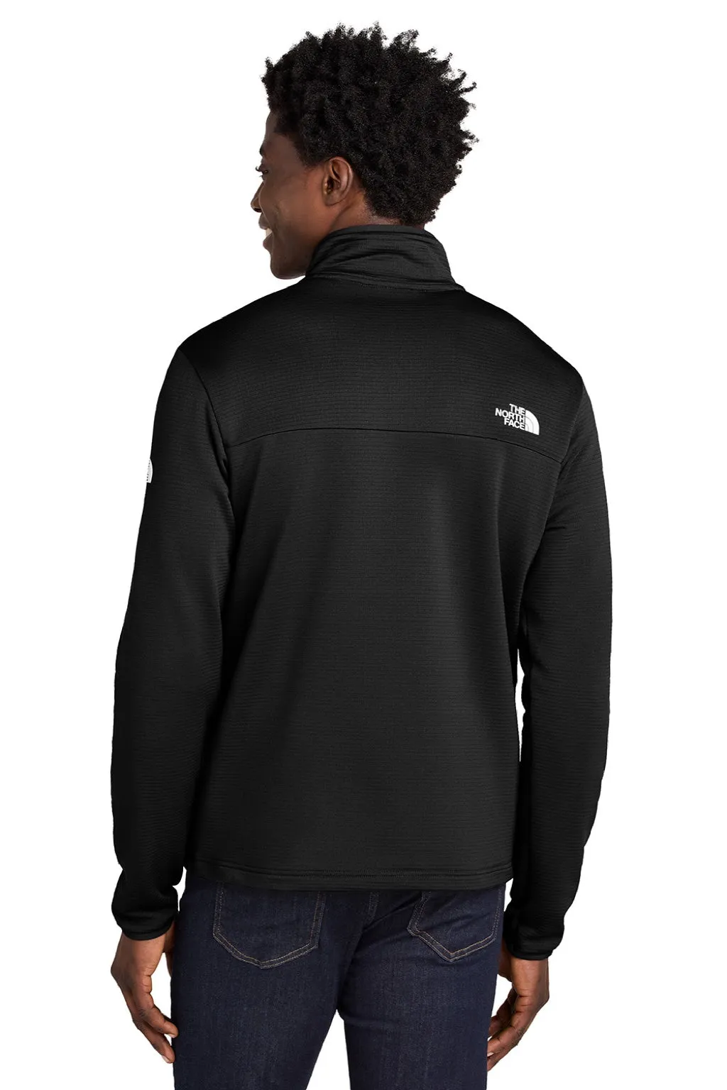 The North Face Mens Aim Fleece 1/4 Zip Sweatshirt - Black Clothing The-North-Face