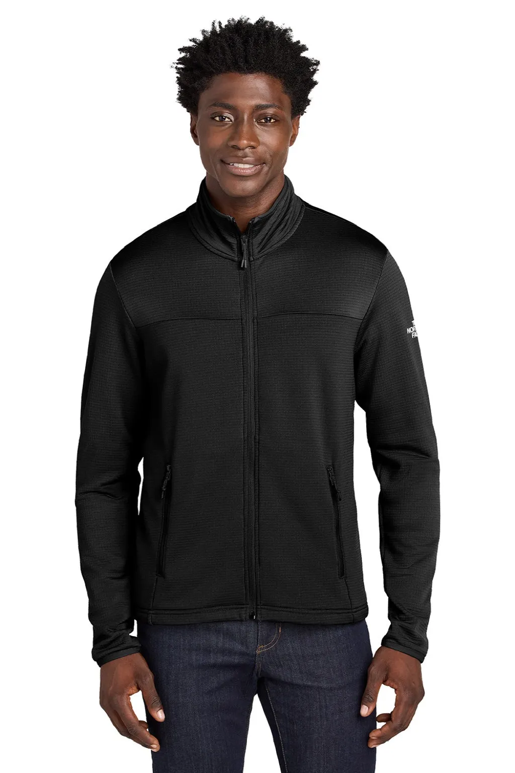 The North Face Mens Aim Fleece Full Zip Jacket - Black Clothing The-North-Face