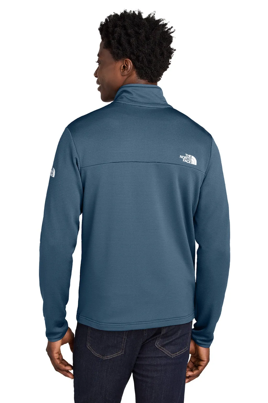 The North Face Mens Aim Fleece Full Zip Jacket - Shady Blue Clothing The-North-Face
