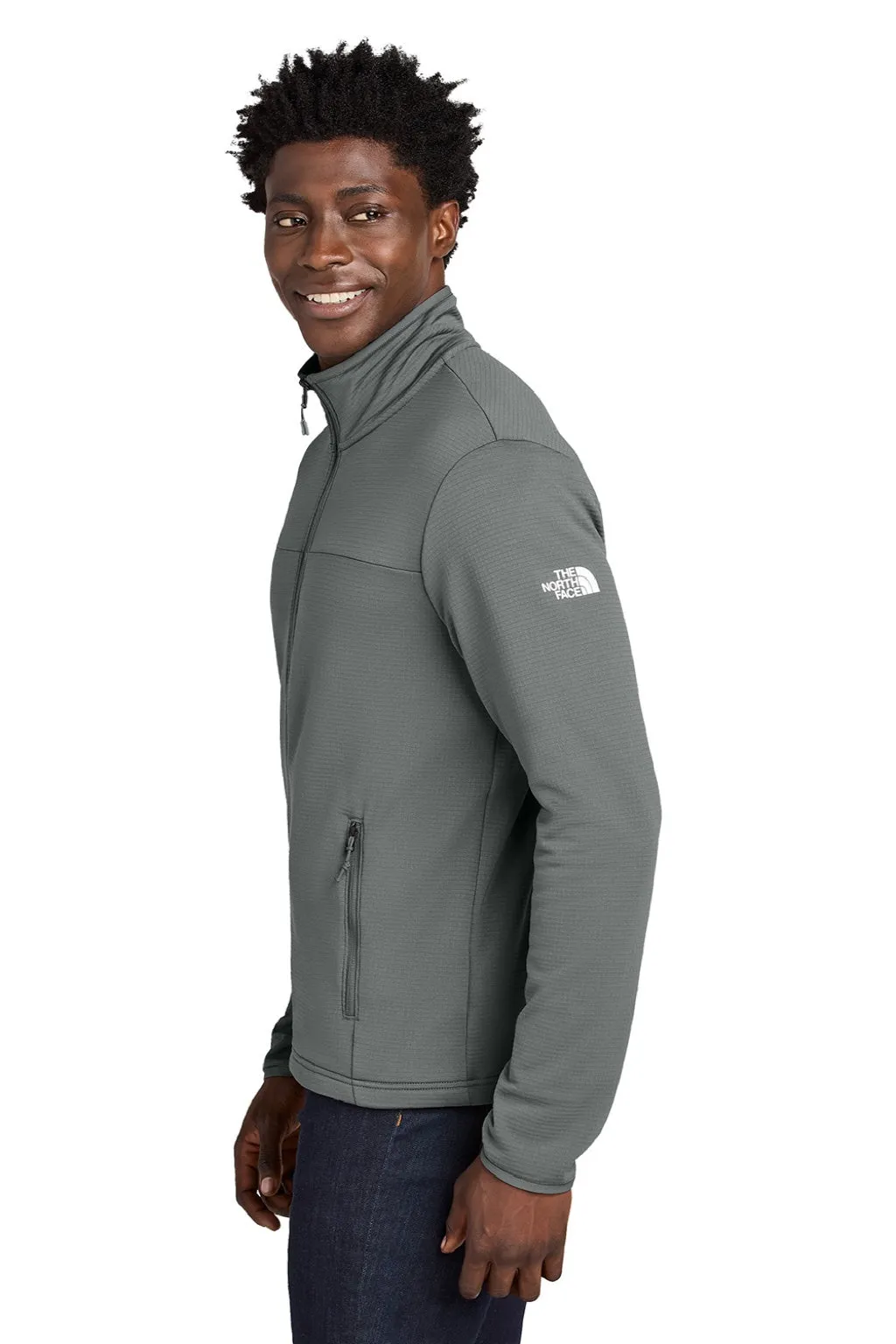 The North Face Mens Aim Fleece Full Zip Jacket - Smoked Pearl Grey Clothing The-North-Face