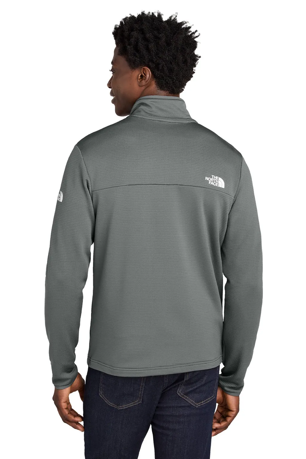 The North Face Mens Aim Fleece Full Zip Jacket - Smoked Pearl Grey Clothing The-North-Face