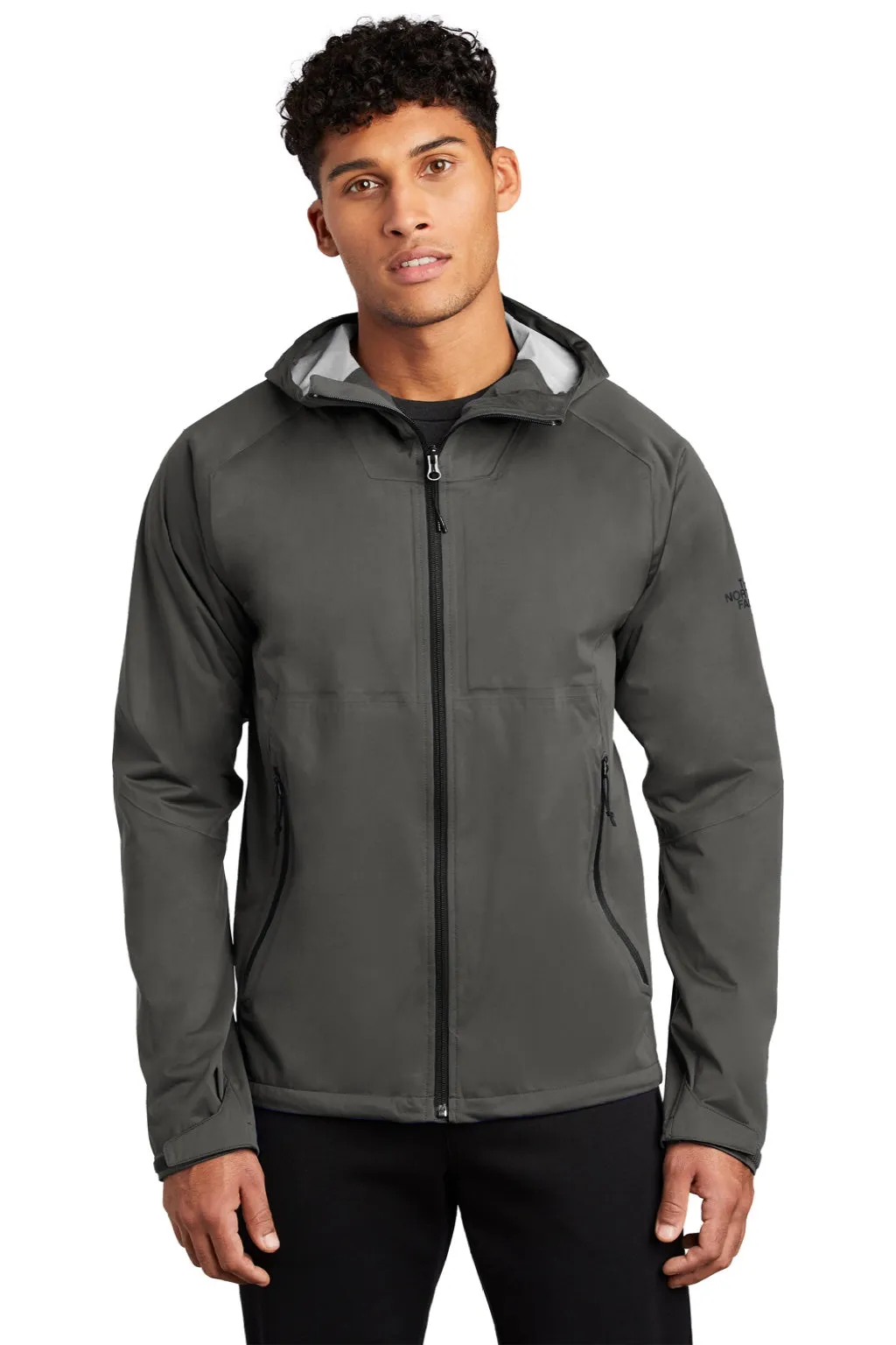 The North Face Mens All Weather DryVent Windproof & Waterproof Full Zip Hooded Jacket - Asphalt Grey Clothing The-North-Face