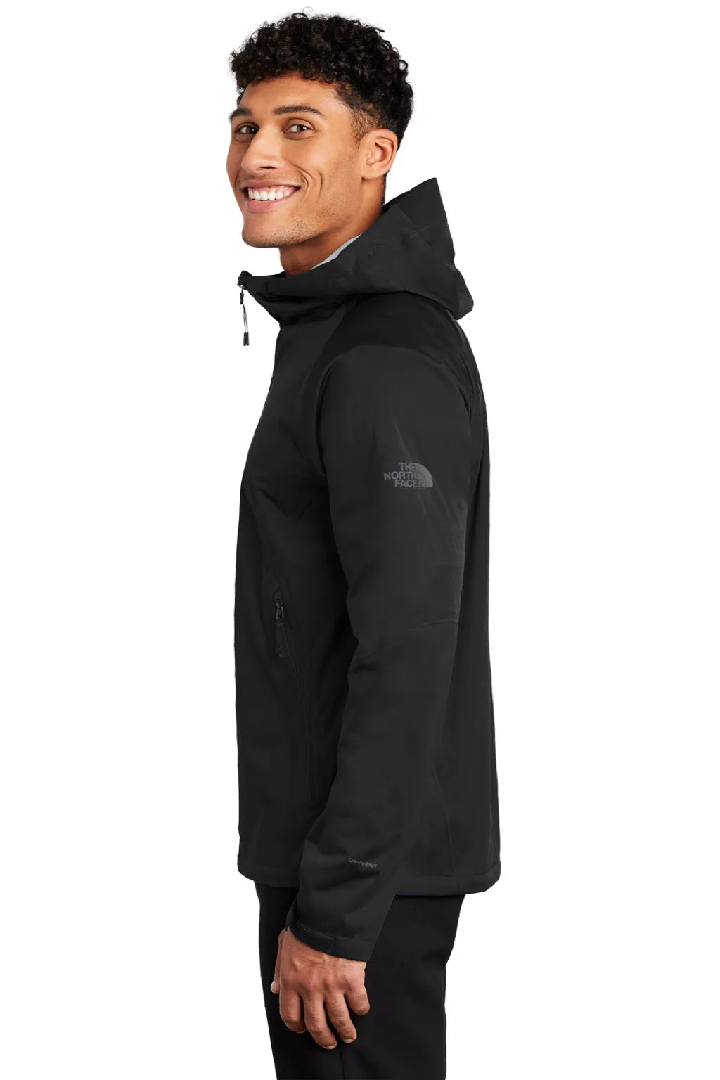 The North Face Mens All Weather DryVent Windproof & Waterproof Full Zip Hooded Jacket - Black Clothing The-North-Face