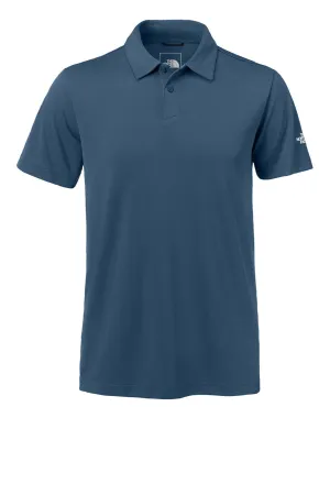 The North Face Mens Ambition Moisture Wicking Short Sleeve Polo Shirt - Shady Blue Clothing The-North-Face