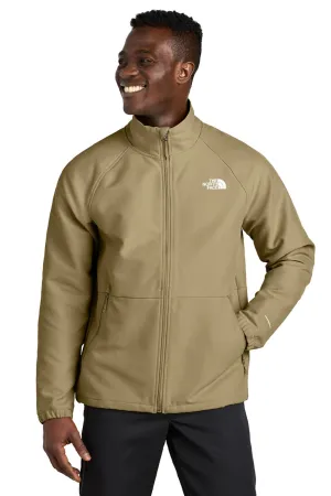 The North Face Mens Barr Lake Water Resistant Soft Shell Full Zip Jacket - Heather Dark Khaki Stone Clothing The-North-Face