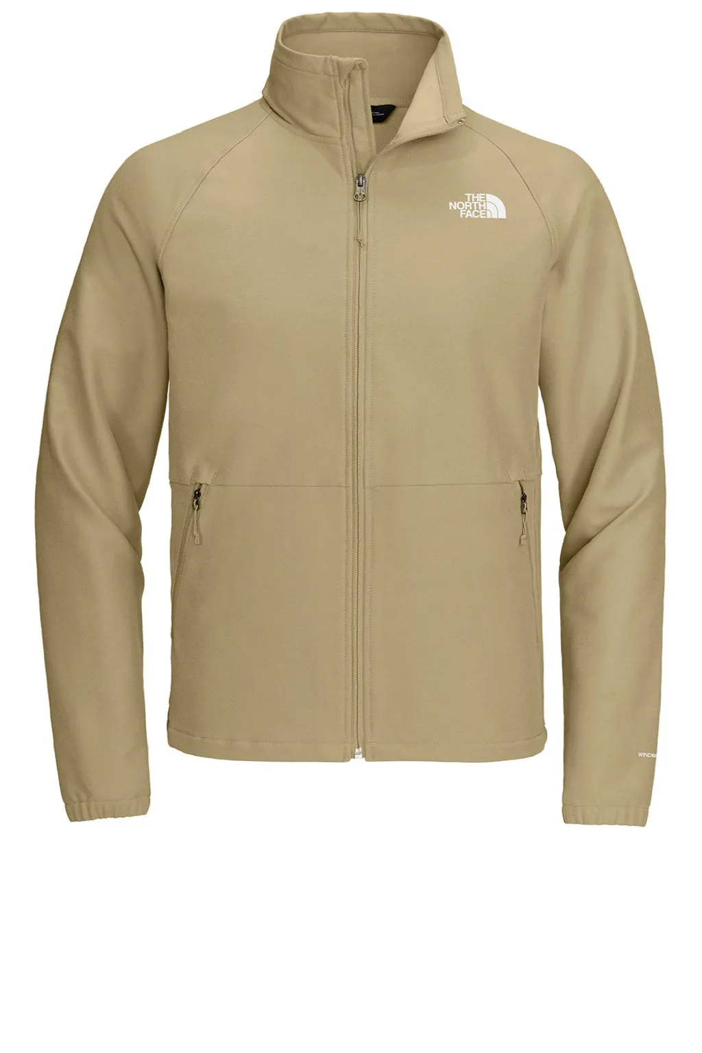 The North Face Mens Barr Lake Water Resistant Soft Shell Full Zip Jacket - Heather Dark Khaki Stone Clothing The-North-Face