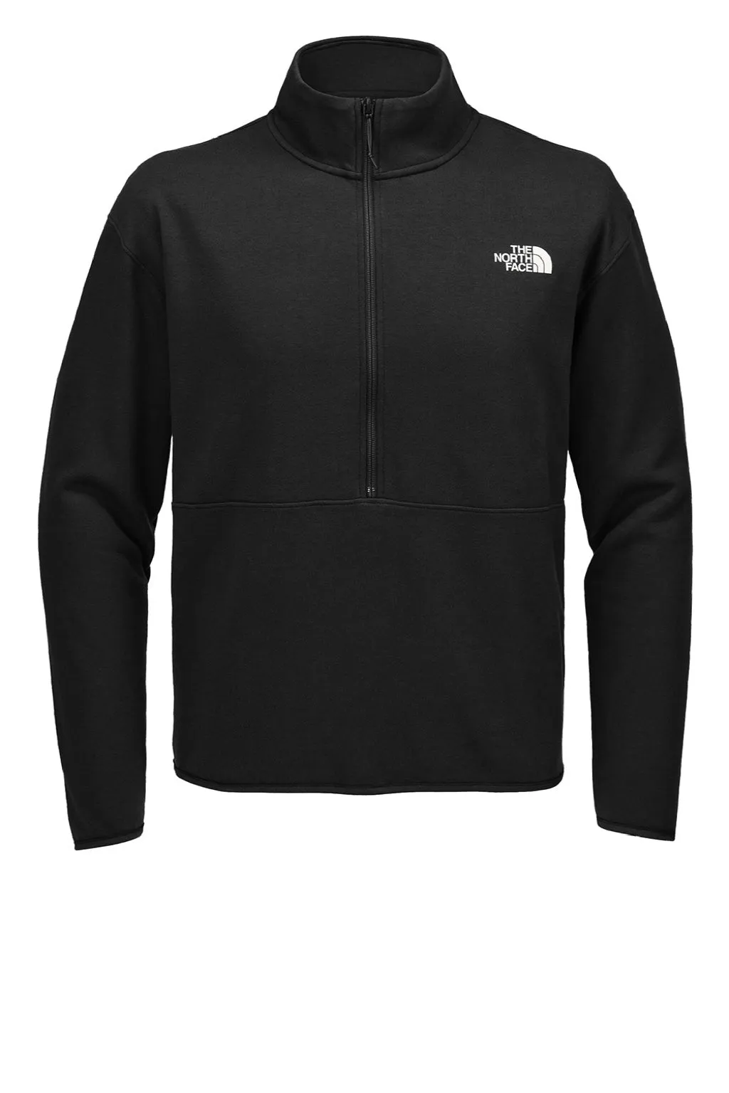 The North Face Mens Double Knit 1/4 Zip Fleece Jacket - Black Clothing The-North-Face