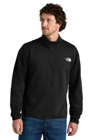The North Face Mens Double Knit 1/4 Zip Fleece Jacket - Black Clothing The-North-Face