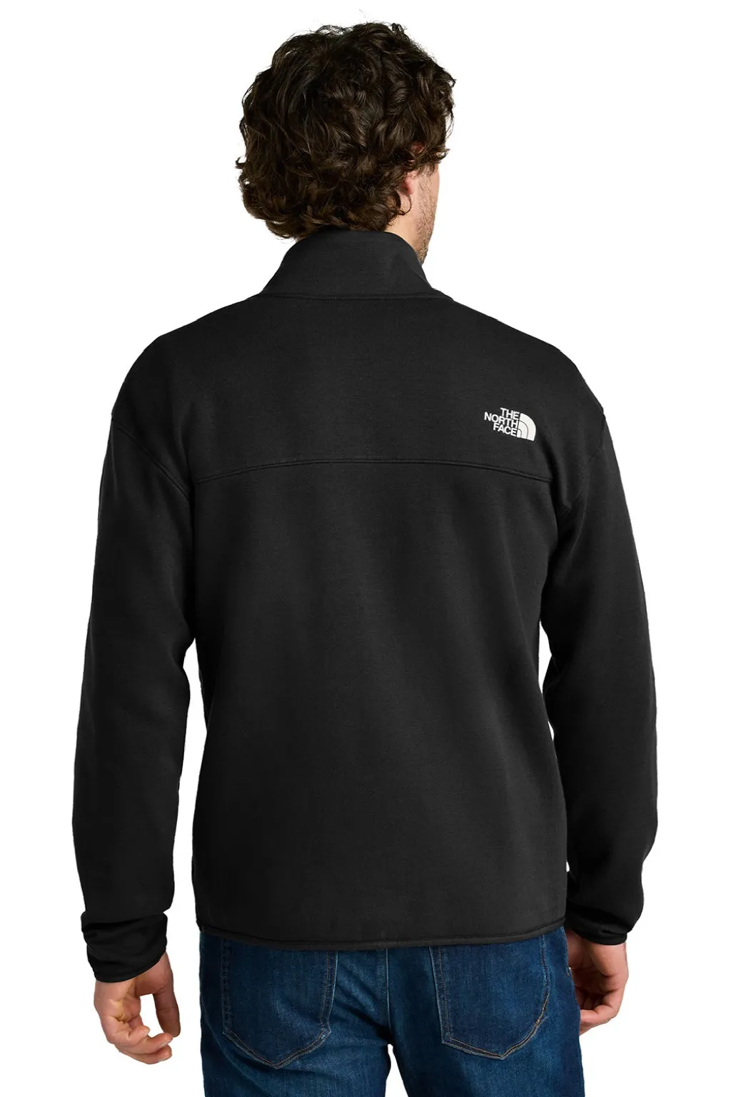 The North Face Mens Double Knit 1/4 Zip Fleece Jacket - Black Clothing The-North-Face