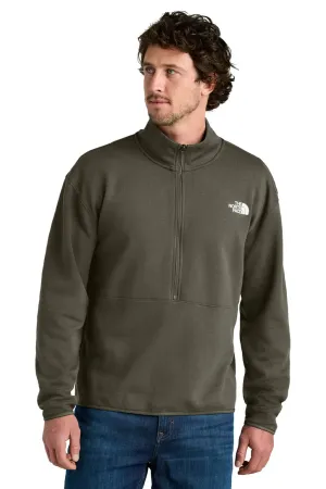 The North Face Mens Double Knit 1/4 Zip Fleece Jacket - New Taupe Green Clothing The-North-Face
