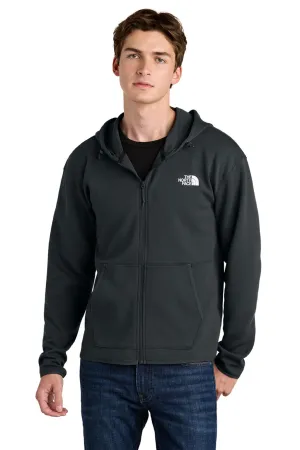 The North Face Mens Double Knit Full Zip Hooded Sweatshirt Hoodie w/ Pockets - Asphalt Grey Clothing The-North-Face