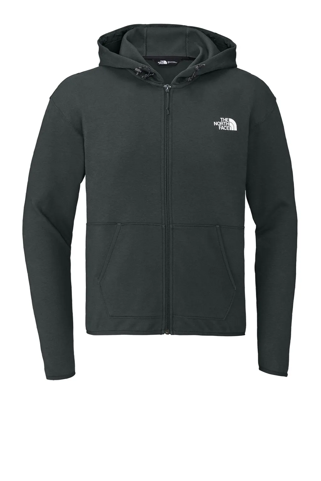 The North Face Mens Double Knit Full Zip Hooded Sweatshirt Hoodie w/ Pockets - Asphalt Grey Clothing The-North-Face
